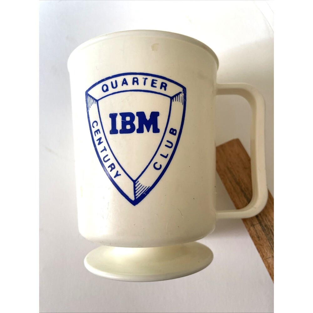 Vintage IBM Cup Mug Plastic Quarter Century Club